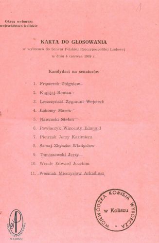 Karta do głosowania