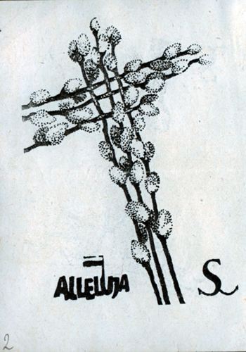 Kartka wielkanocna z lat 80. XX w.
