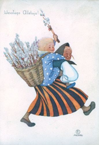 Kartka wielkanocna drukowana w 1938 r.