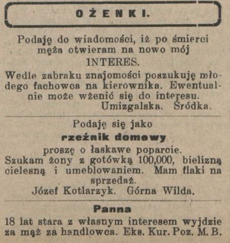 Ogłoszenia matrymonialne